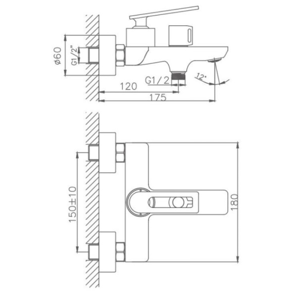 смеситель для ванны haiba hb60589 цвет хром