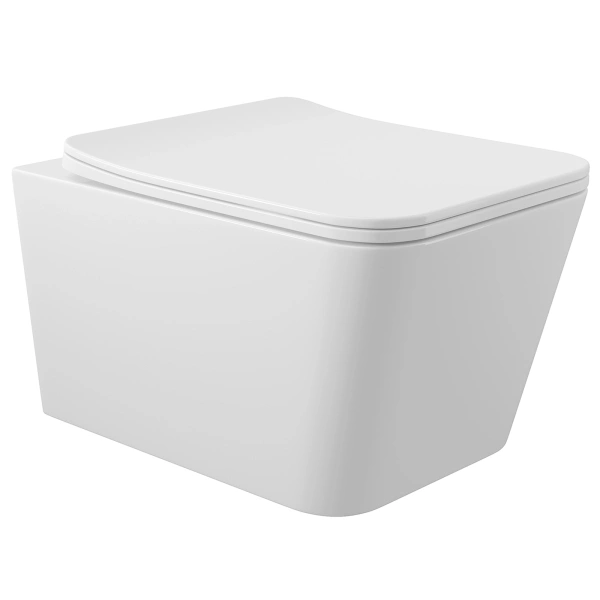 унитаз aqueduto macio mac0110 подвесной, безободковый, сиденье с микролифтом, 52х37 см, белый глянцевый