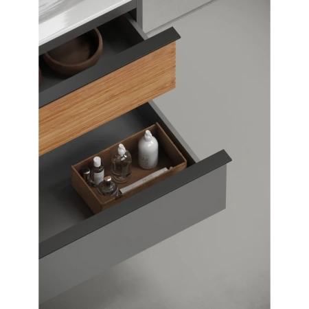 тумба под раковину sancos delta 80 dl80gr подвесная дуб красный графит