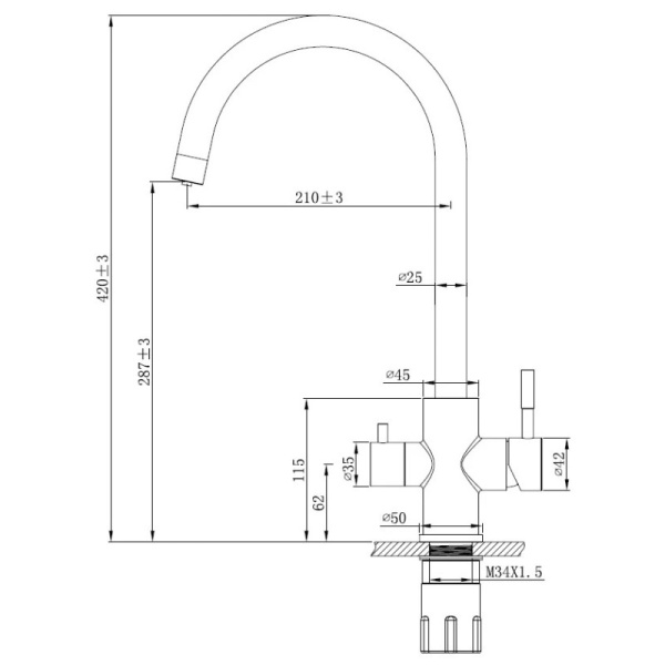 смеситель для кухни esko k22 (k22 b)