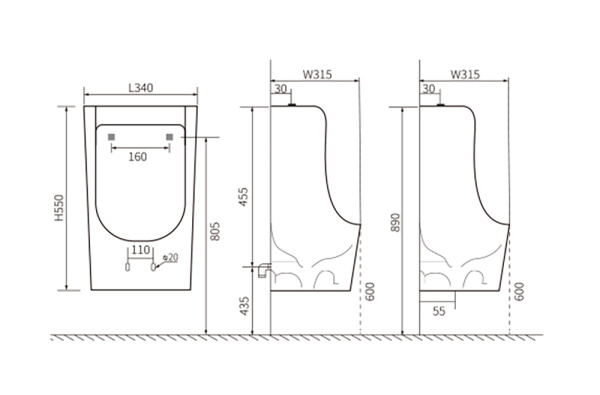 писсуар aquatek aq3040-f-00 подвесной, с механизмом смыва, белый