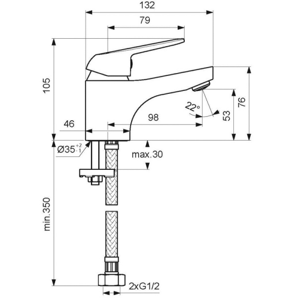 смеситель для раковины vidima fine ba384aa