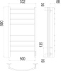 полотенцесушитель электрический terminus классик п8 500x800 4670078527608, матовый чёрный