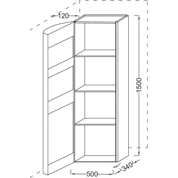 шкаф пенал jacob delafon presquile 50 l eb1115g-n21 подвесной cерый титан