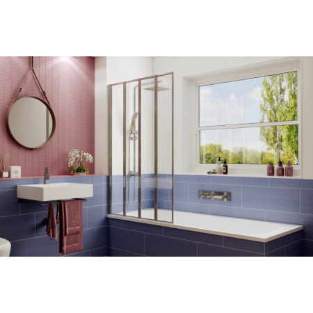 шторка на ванну ambassador bath screens 90х140 16041110l профиль хром стекло crystalpure