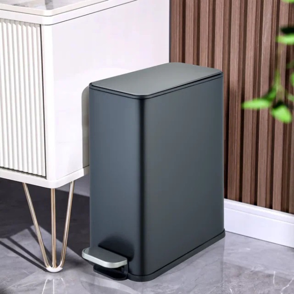 Мусорное ведро Weltwasser WW Paolo BL 10L с педалью, черный матовый