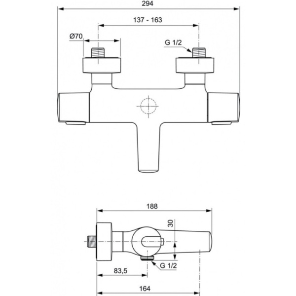 смеситель для ванны ideal standard ceratherm a4624aa