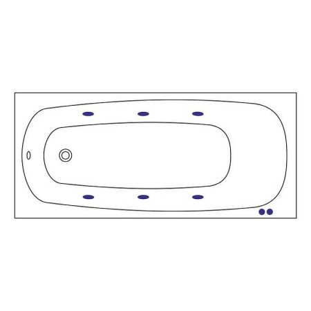 акриловая ванна excellent layla 180x80 "soft" цвет золото с гидромассажем