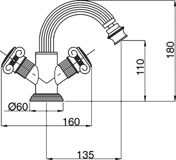 смеситель для биде cezares olimp olimp-bs2-02-m