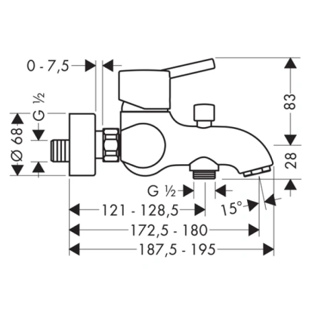 смеситель для ванны hansgrohe talis s 32420000