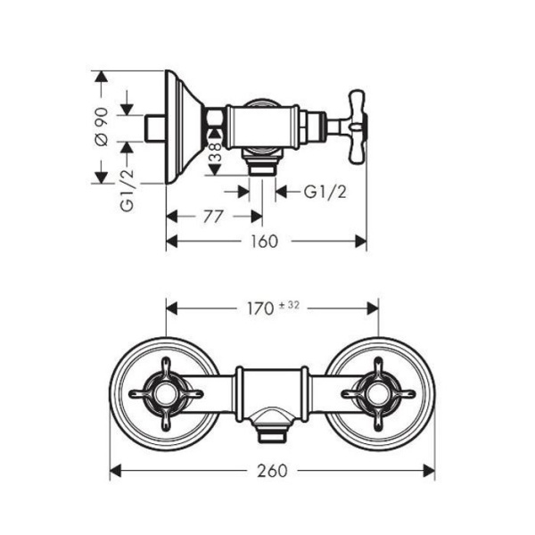 смеситель для душа axor montreux 16560000