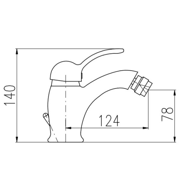 смеситель rav slezak labe l445.5sm для биде, с донным клапаном, бронза