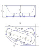 акриловая ванна aquatek вега 170х105 r veg170-0000083 без гидромассажа с фронтальной панелью с каркасом (разборный) со слив-переливом