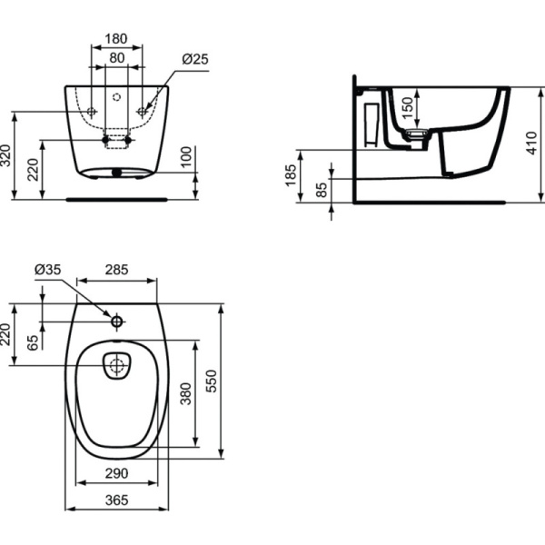 биде подвесное ideal standard dea t509801