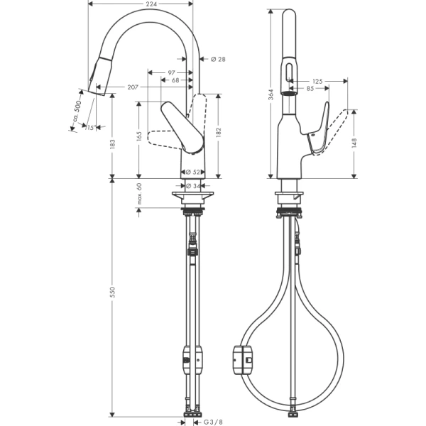 смеситель для кухни hansgrohe focus m42 71801800