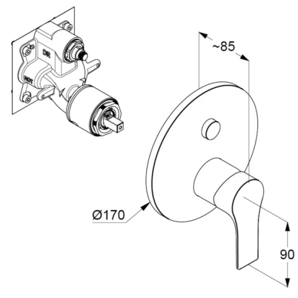 смеситель для ванны с душем kludi zenta sl 486590565