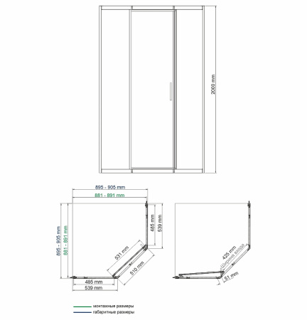 душевой уголок wasserkraft naab 90x90 86s11 профиль цвет хром стекло прозрачное