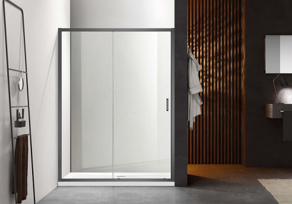 душевая дверь aquatek 100 aq ari ra 10020gm профиль оружейная сталь стекло прозрачное