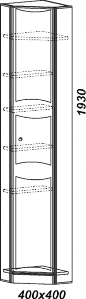 шкаф-пенал aqwella барселона п45 угловой без зеркала