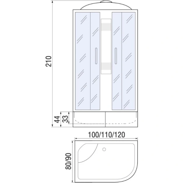 душевая кабина river nara 120х90 мт l 10000003644 с поддоном