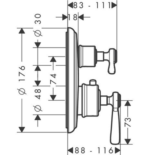 термостат для ванны axor montreux 16820820