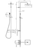 душевая система bossini cosmo l10103.030, с термостатом, верхний душ квадратный