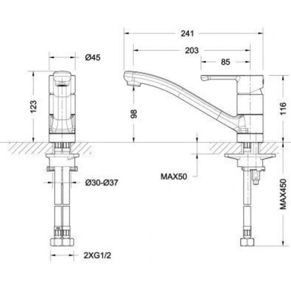 смеситель для кухни bravat stream f73783c-2