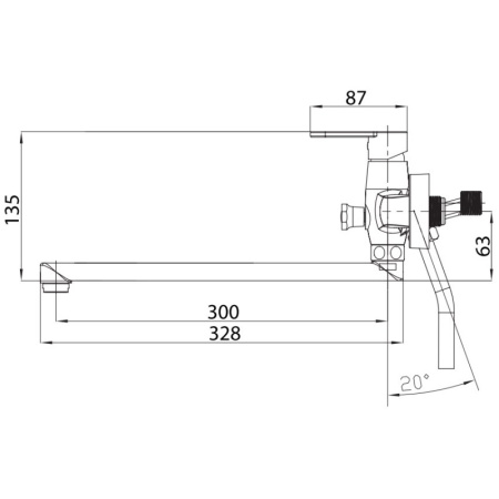 смеситель для ванны elghansa ecoflow alpha 5350207