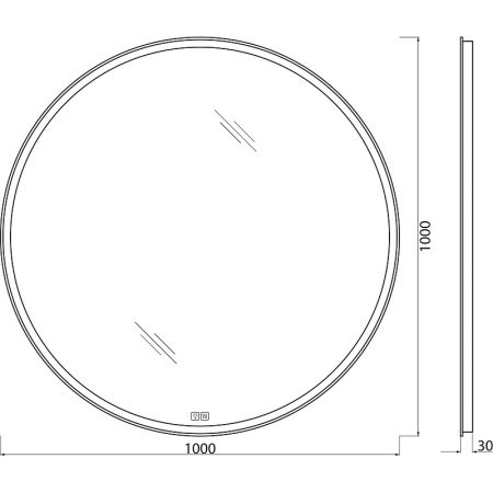 Зеркало BelBagno 100 SPC-RNG-1000-LED-TCH-WARM с подсветкой с подогревом с сенсорным выключателем