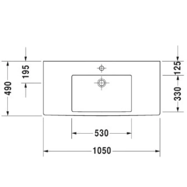 раковина накладная/полувстраиваемая 105 см duravit vero 0329100000