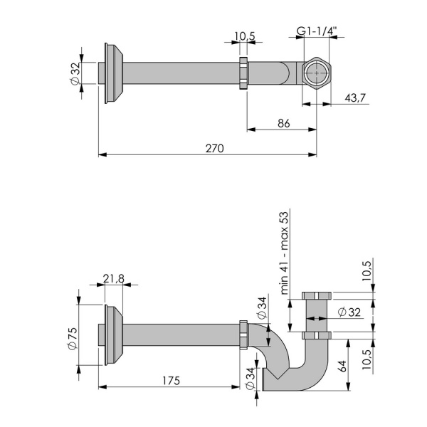 сифон для биде nice бронза n-01-140b