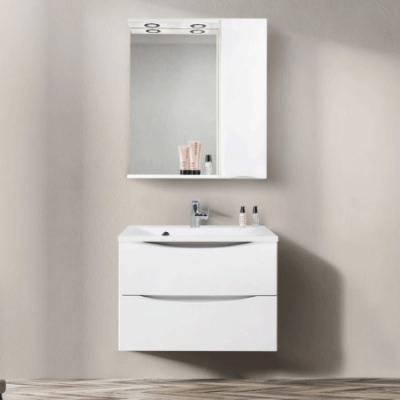 зеркальный шкаф belbagno marino-spc-600/750-1a-bl-p-r 60 с подсветкой bianco lucido