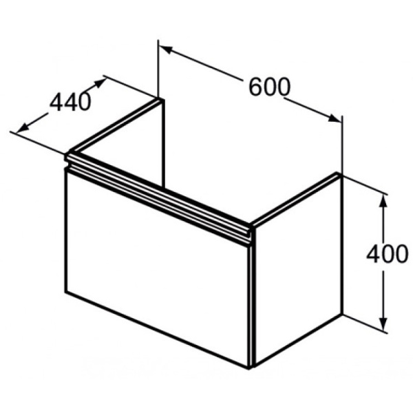 тумба под раковину ideal standard tesi 60 t0046ov подвесная белая глянцевая