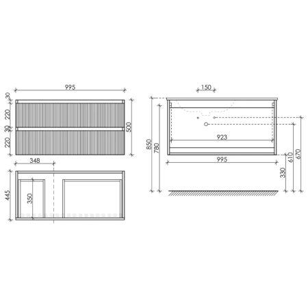 тумба под раковину sancos snob r 100 l snr100lw подвесная bianco