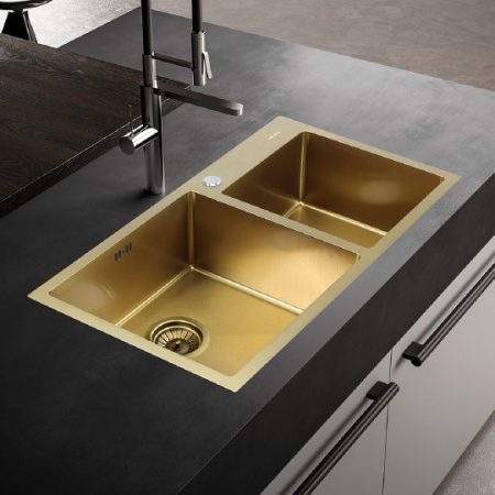 кухонная мойка melana s8045hg золото
