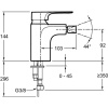смеситель для биде jacob delafon alleo+ e72317-cp