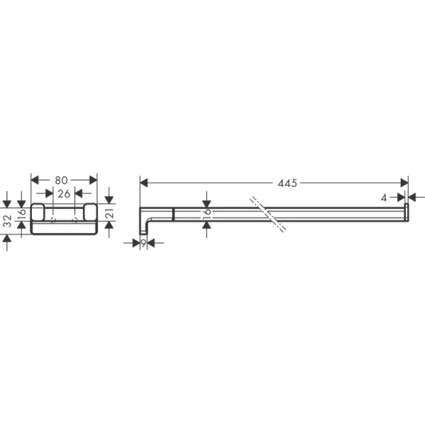 Полотенцедержатель 44,5 см Hansgrohe AddStoris 41770140, цвет шлифованная бронза