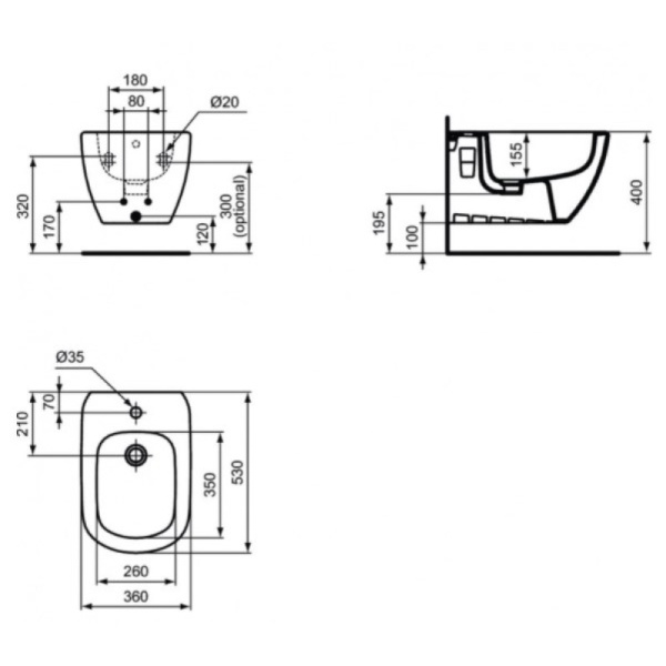 биде подвесное ideal standard tesi t3552v1