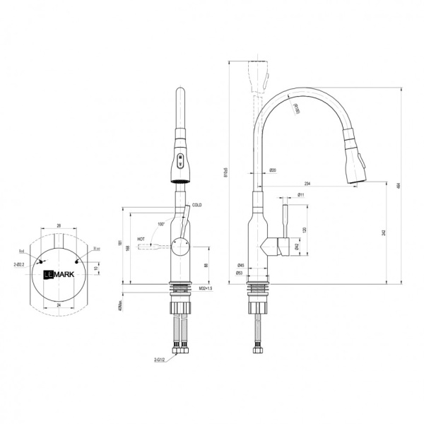 смеситель для кухни lemark expert lm5082s-white