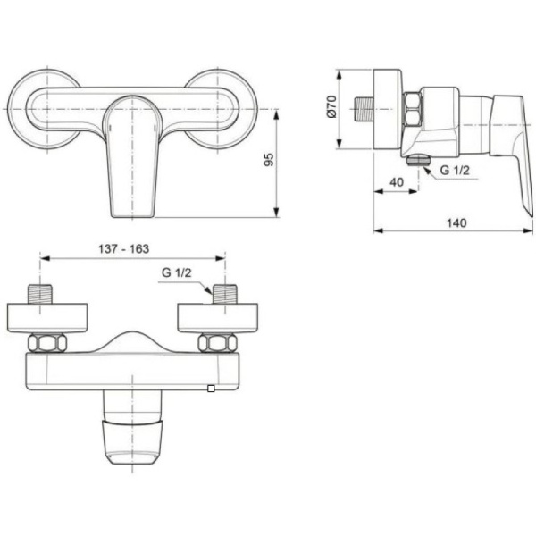 смеситель для душа ideal standard tesi a6581aa