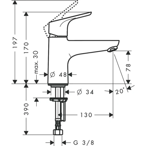 смеситель на борт ванны hansgrohe focus monotrou 31931000