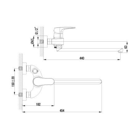 смеситель для ванны с душем lemark shift lm4317c универсальный