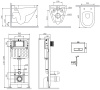 комплект унитаза с инсталляцией am.pm spirit v2.0 flashclean is47001.701700 с сиденьем микролифт и белой клавишей смыва.