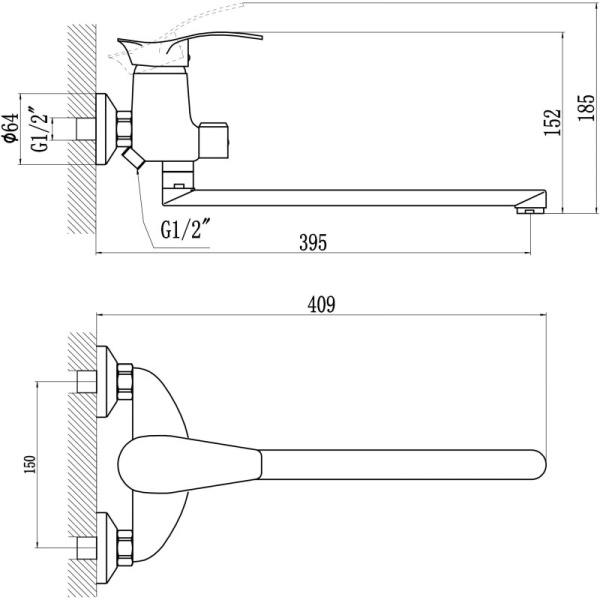 смеситель для ванны savol s-t2206