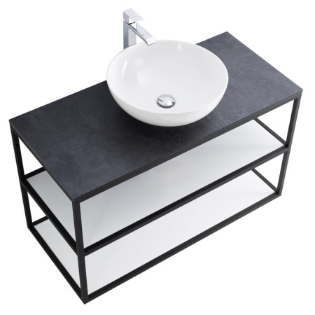 консоль под раковину cezares cadro 100 cadro-100/46/58-2c-so-met-st черная матовая