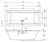 акриловая ванна riho rething cubic 170x75 r b105022005, заполнение через перелив