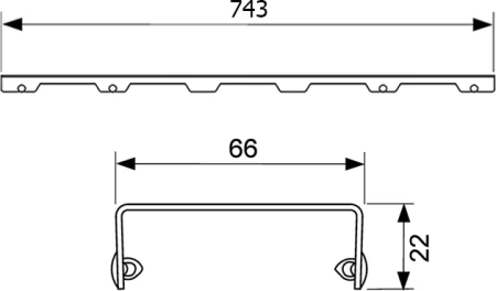решетка tece tecedrainline "royal" 600840: прямая, нержавеющая сталь, 80 см, глянц
