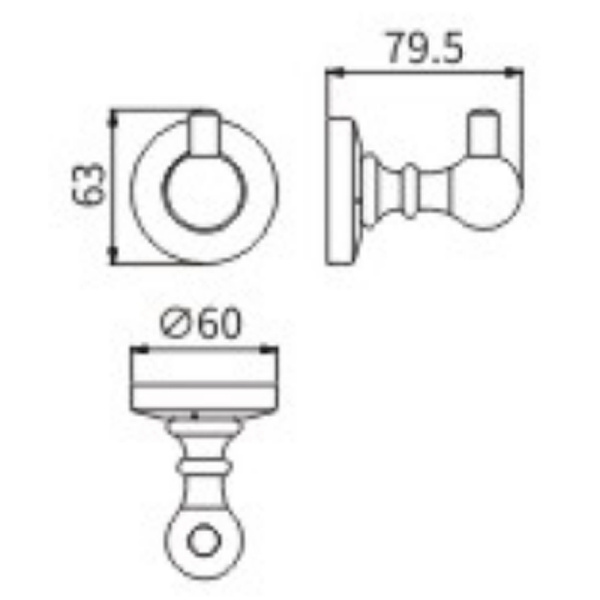 Крючок CeramaLux Caps 51301 Хром