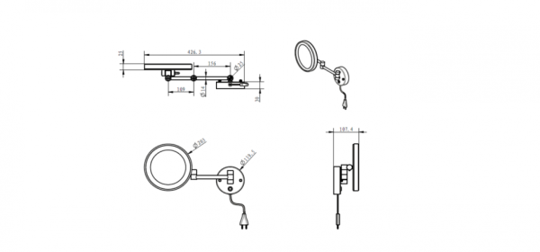 Косметическое зеркало Art&Max AM-M-060-CR