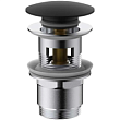 Донный клапан Vincea DPU-1B01MB click-clack, с переливом, черный матовый